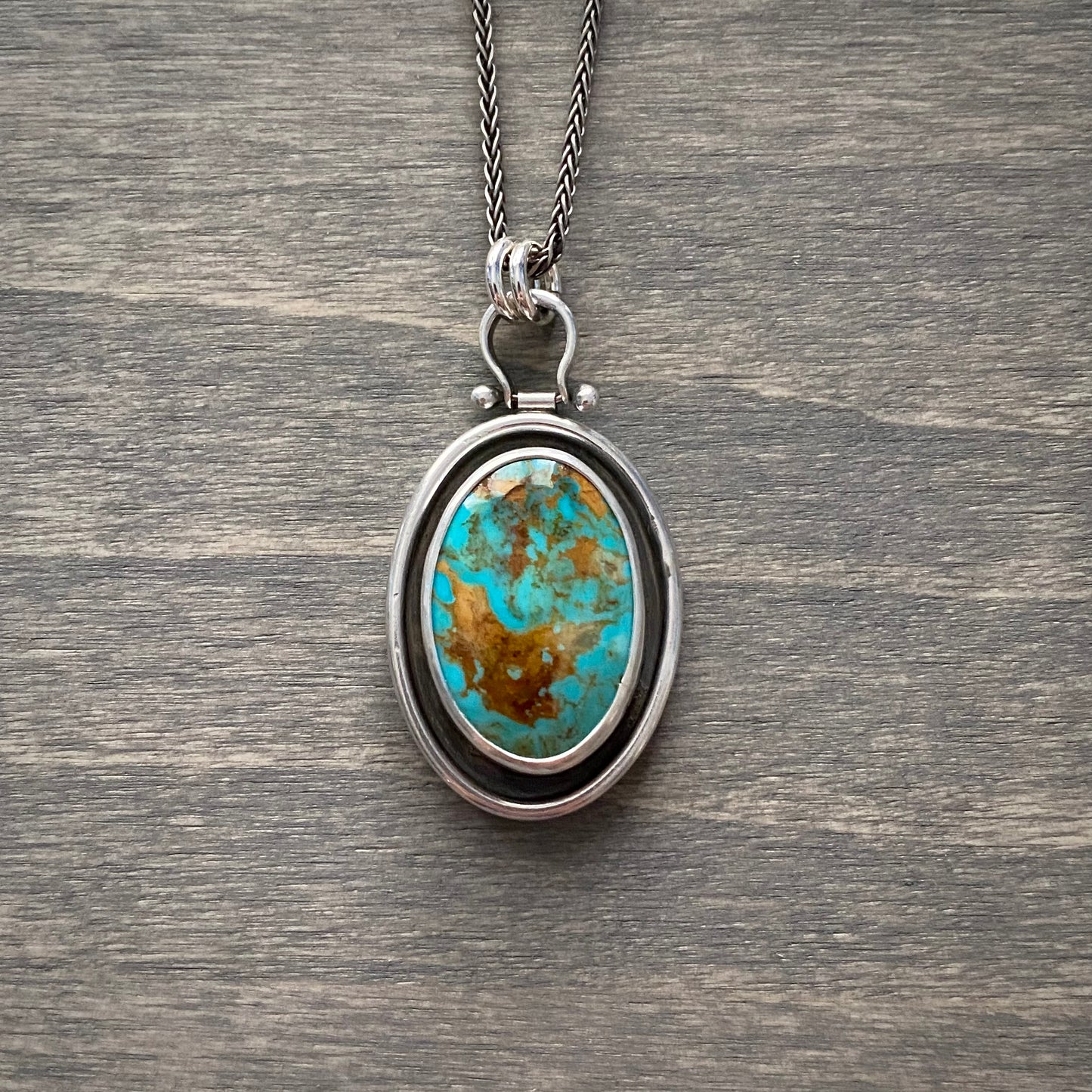 Rising Phoenix Turquoise Shadowbox Pendant