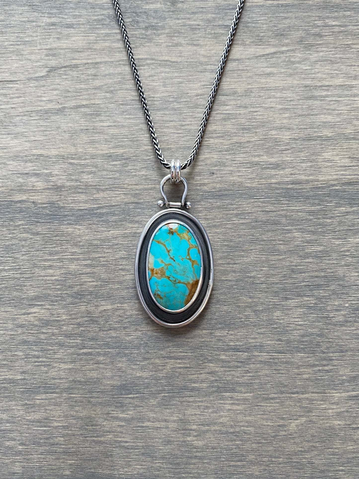 Rising Phoenix Turquoise Shadowbox Pendant