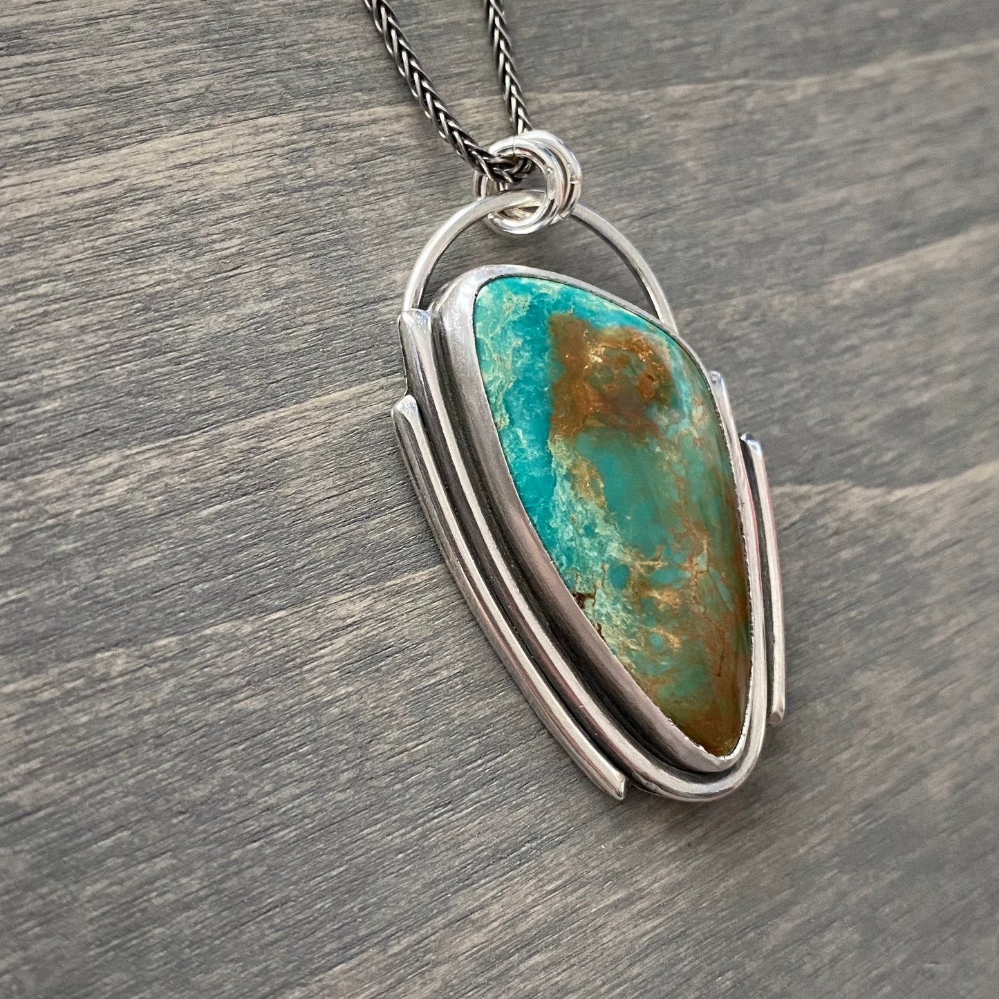 Royston Turquoise Pendant in Art Deco Style