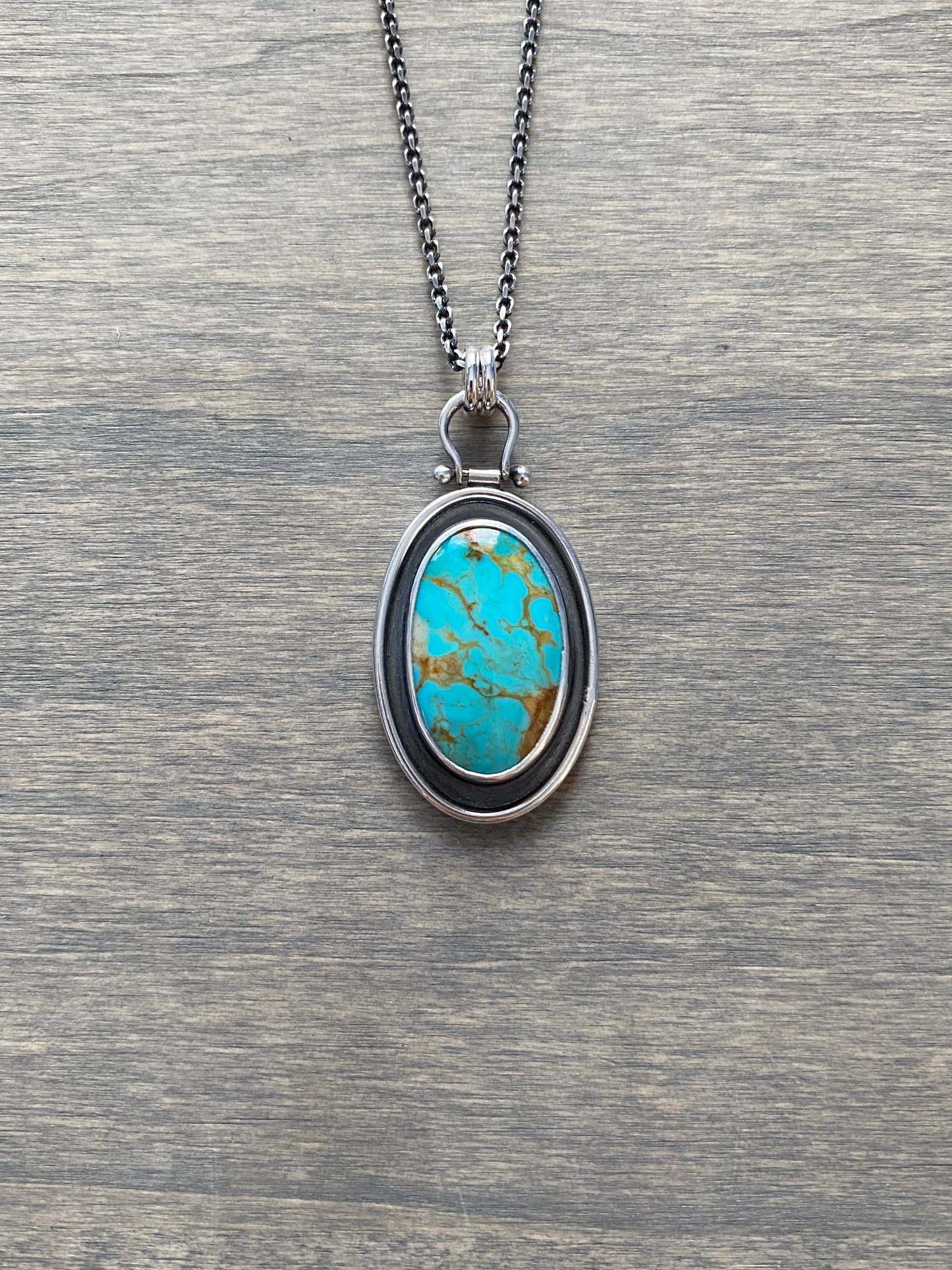 Rising Phoenix Turquoise Shadowbox Pendant