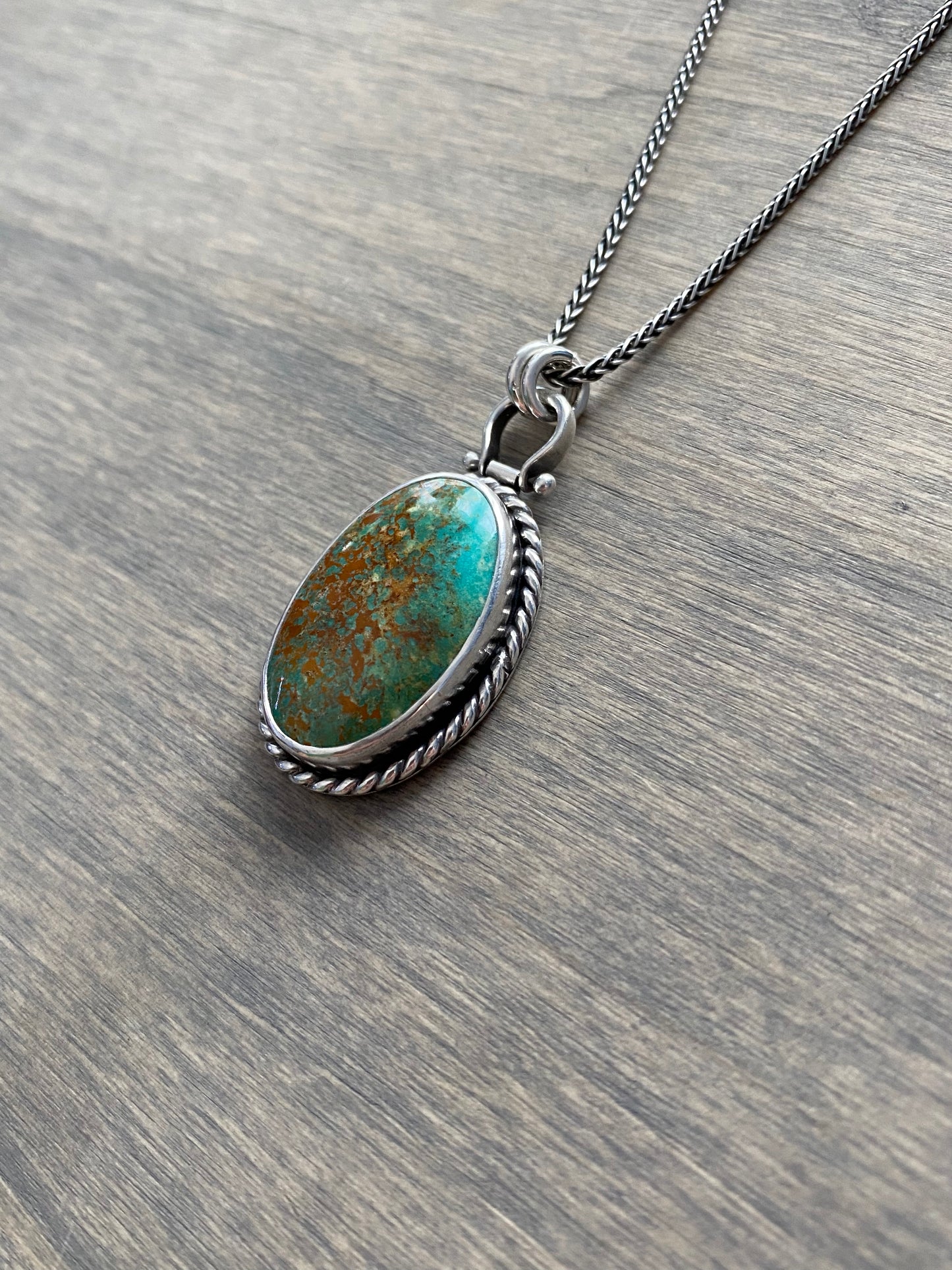 Rising Phoenix Turquoise Green Pendant