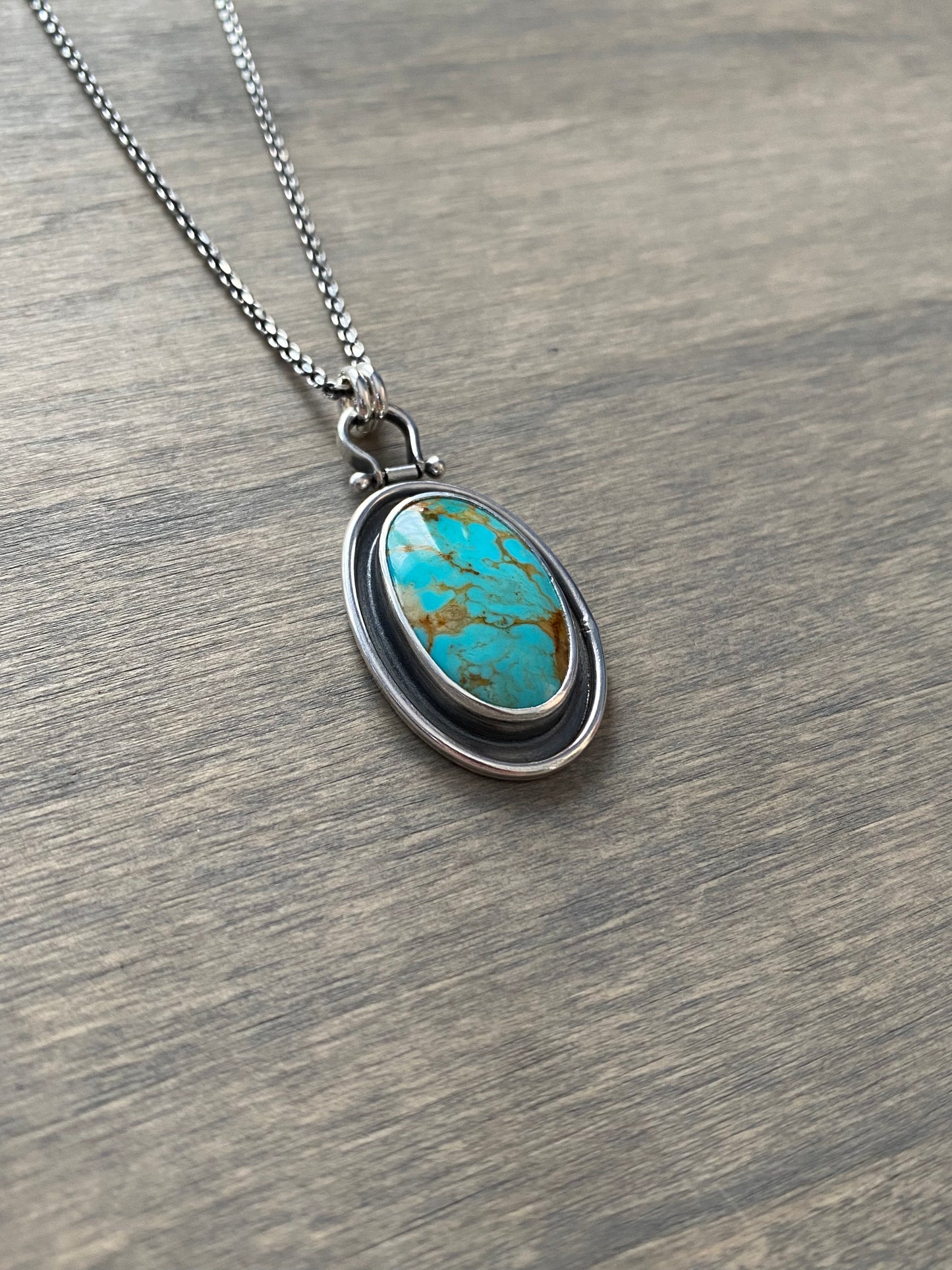 Rising Phoenix Turquoise Shadowbox Pendant