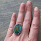 Rising Phoenix Turquoise Split Band Ring in size 7.5