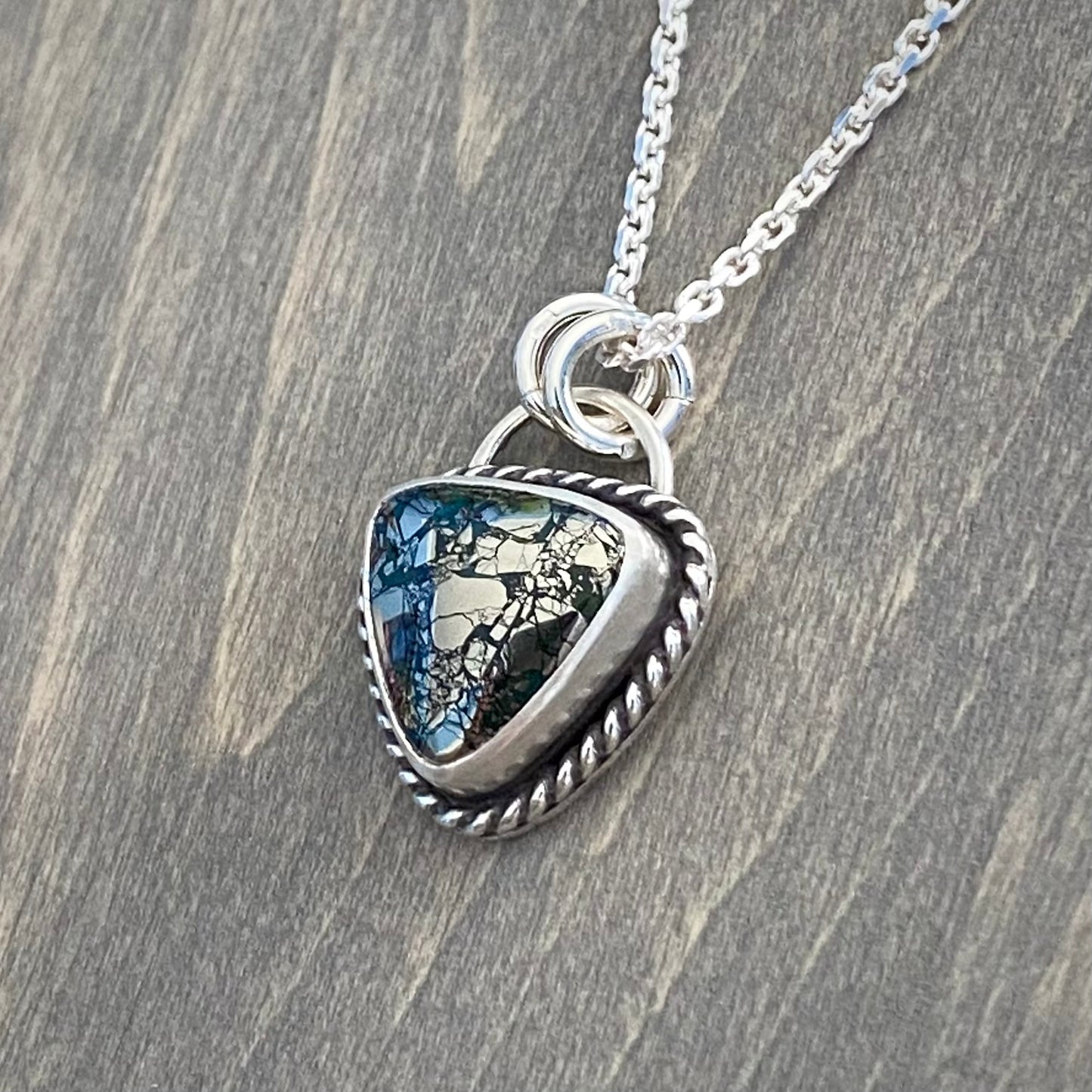 Small Morenci 2 Turquoise Trillion Pendant