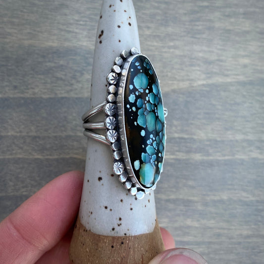 Starry Desert Bloom Variscite Ring