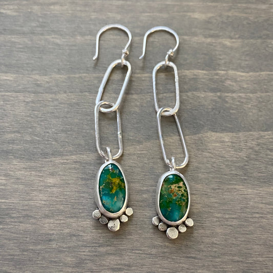 Sonoran Mountain Turquoise Paperclip Chain Earrings