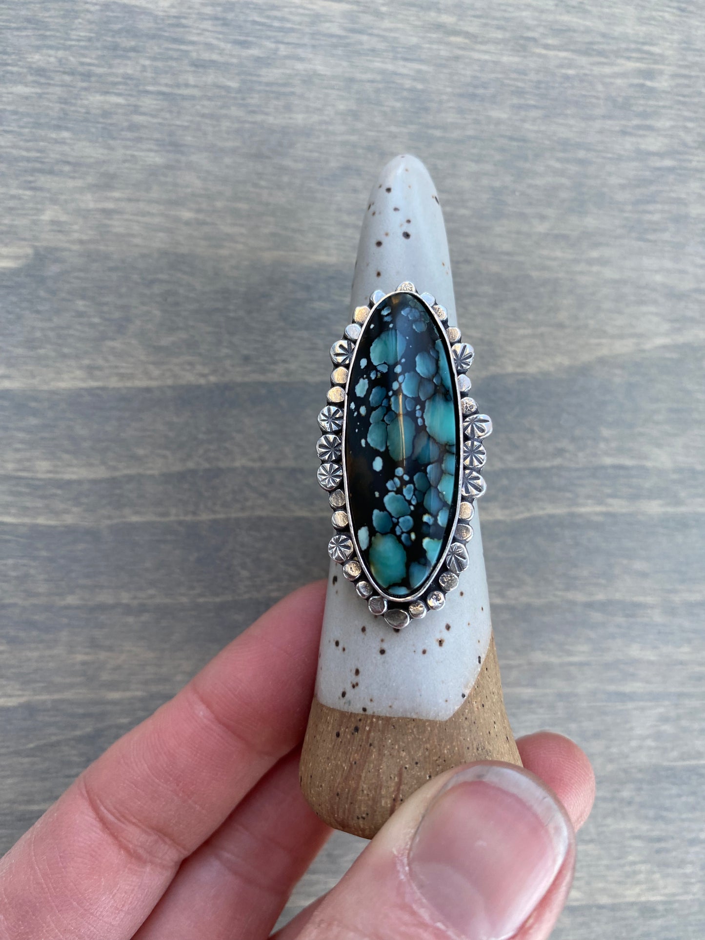 Starry Desert Bloom Variscite Ring