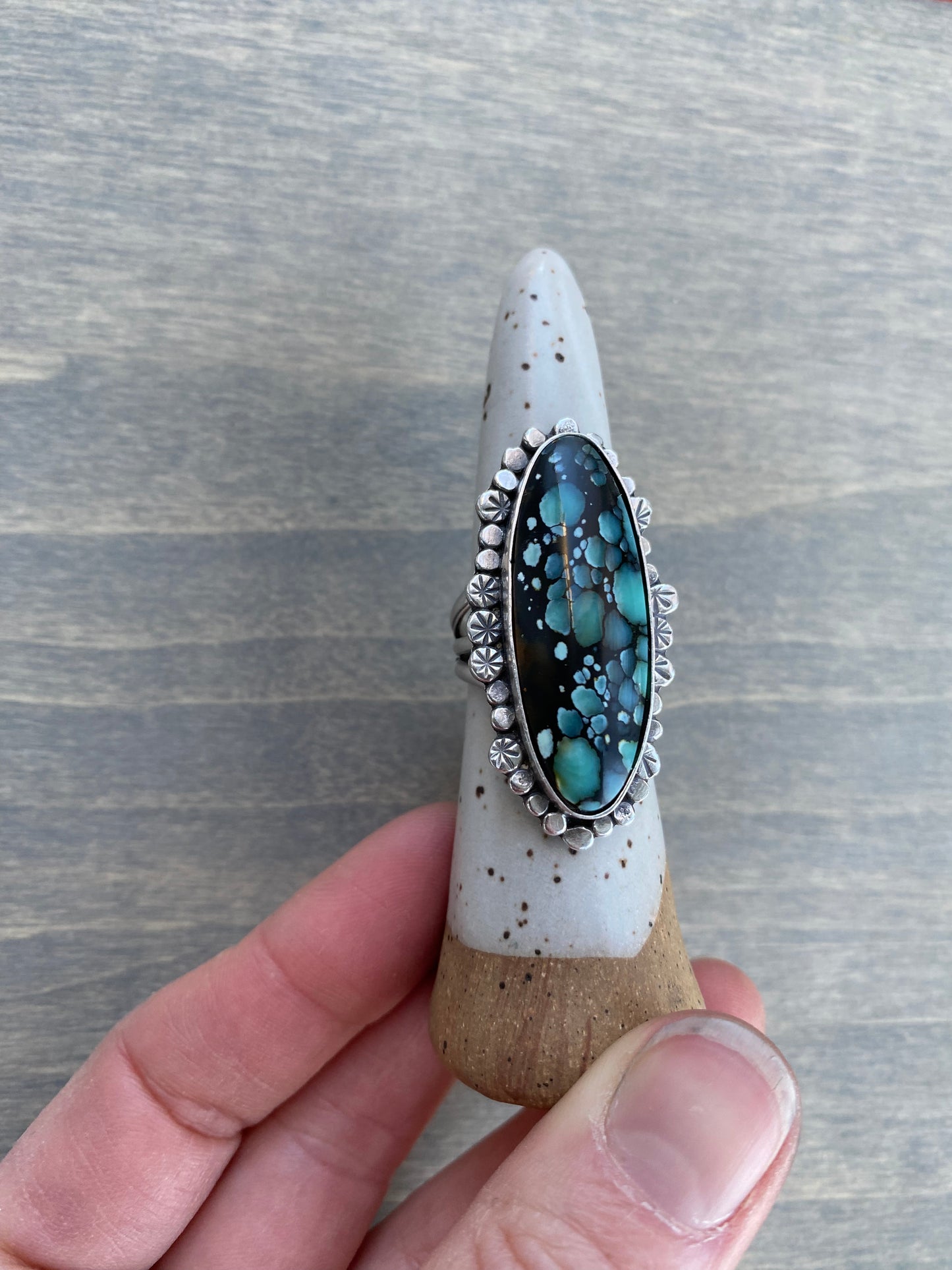 Starry Desert Bloom Variscite Ring