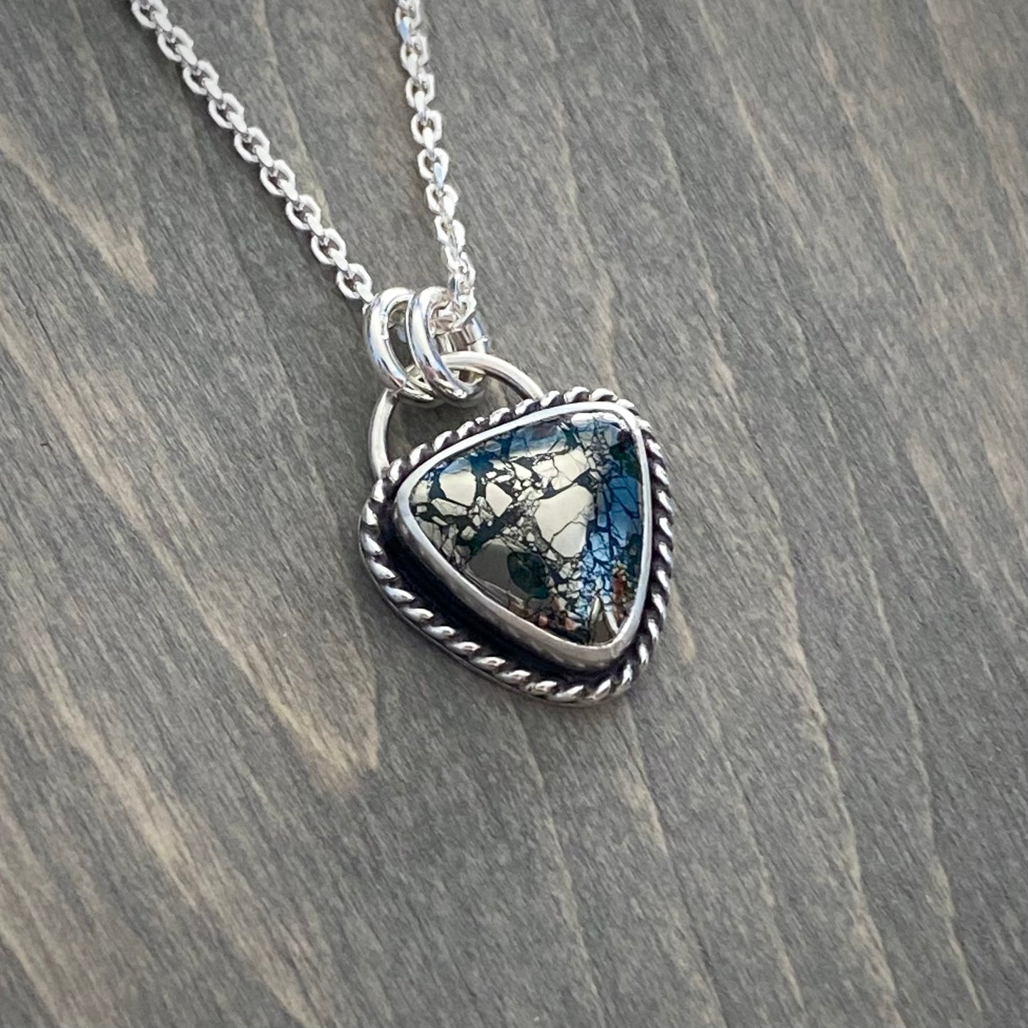 Small Morenci 2 Turquoise Trillion Pendant