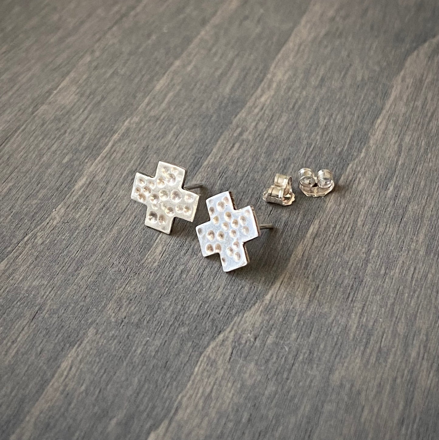 Dimpled Cross X Studs