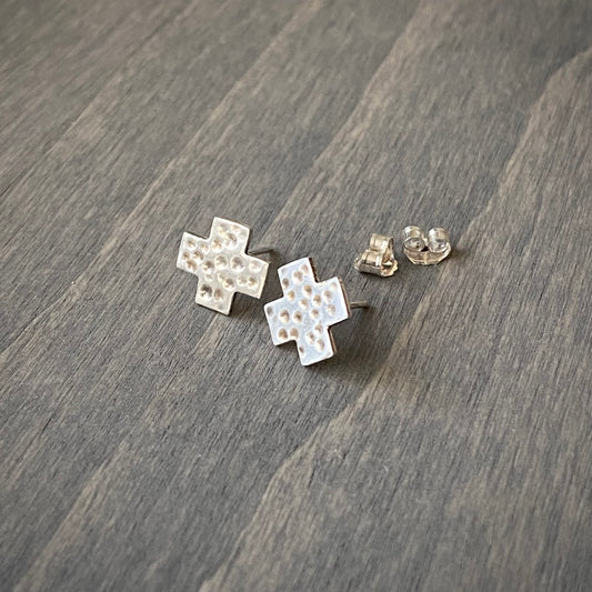 Dimpled Cross X Studs