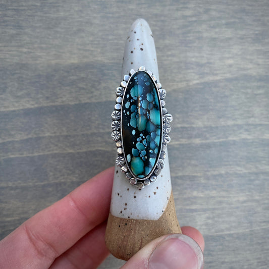 Starry Desert Bloom Variscite Ring