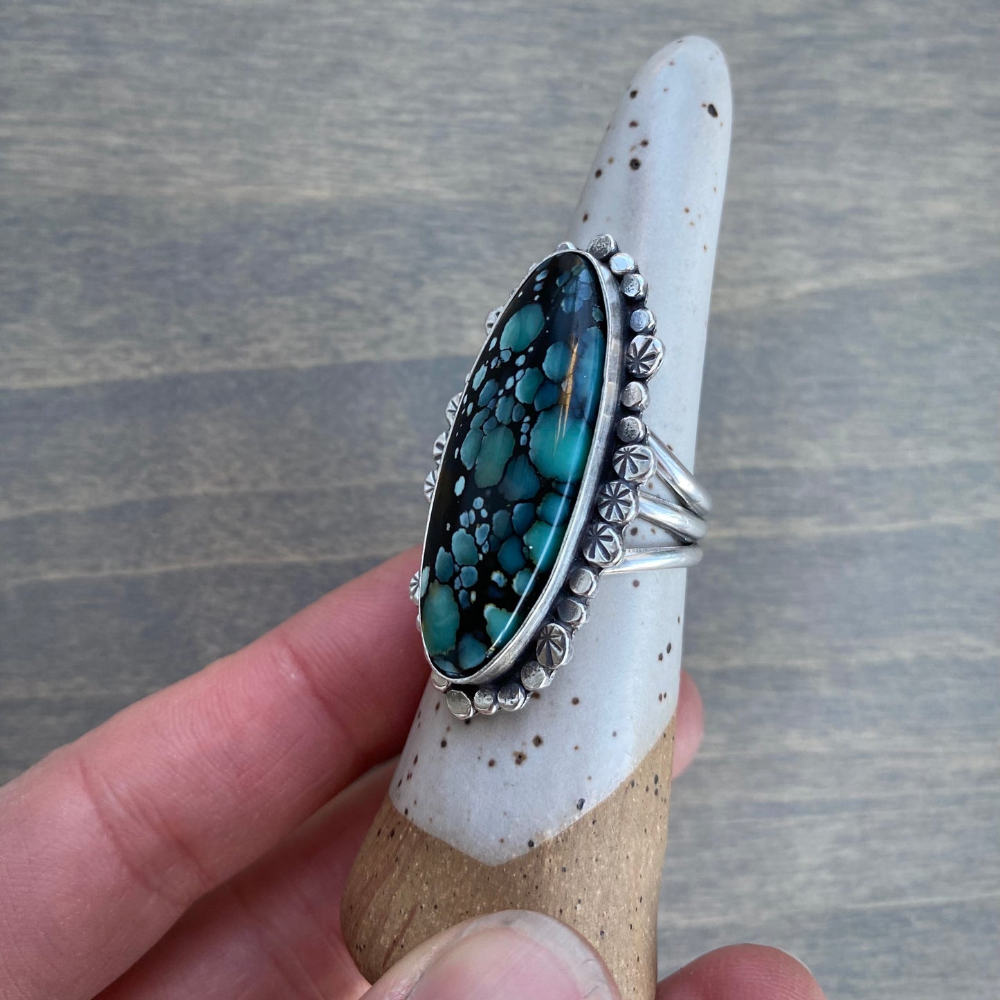 Starry Desert Bloom Variscite Ring