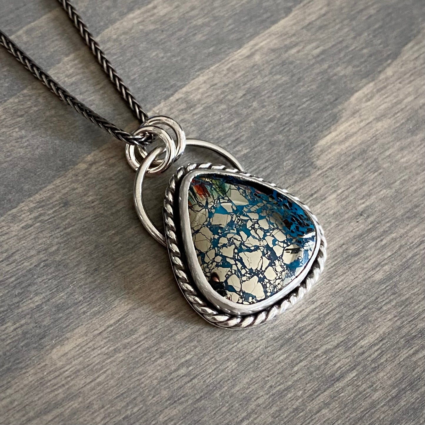 Nacozari Turquoise with Pyrite Pendant