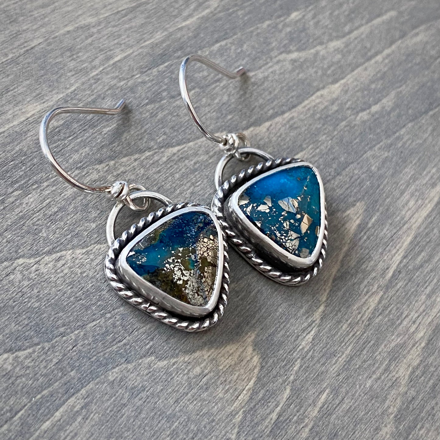 Morenci 2 Turquoise Trillion Earrings